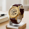 Gold Skeleton Watch