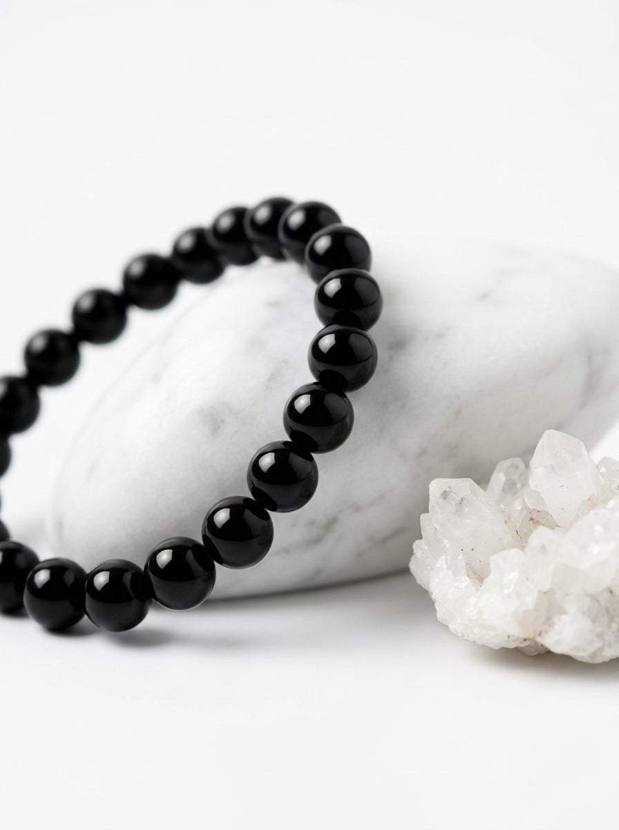 Black Beaded Bracelet