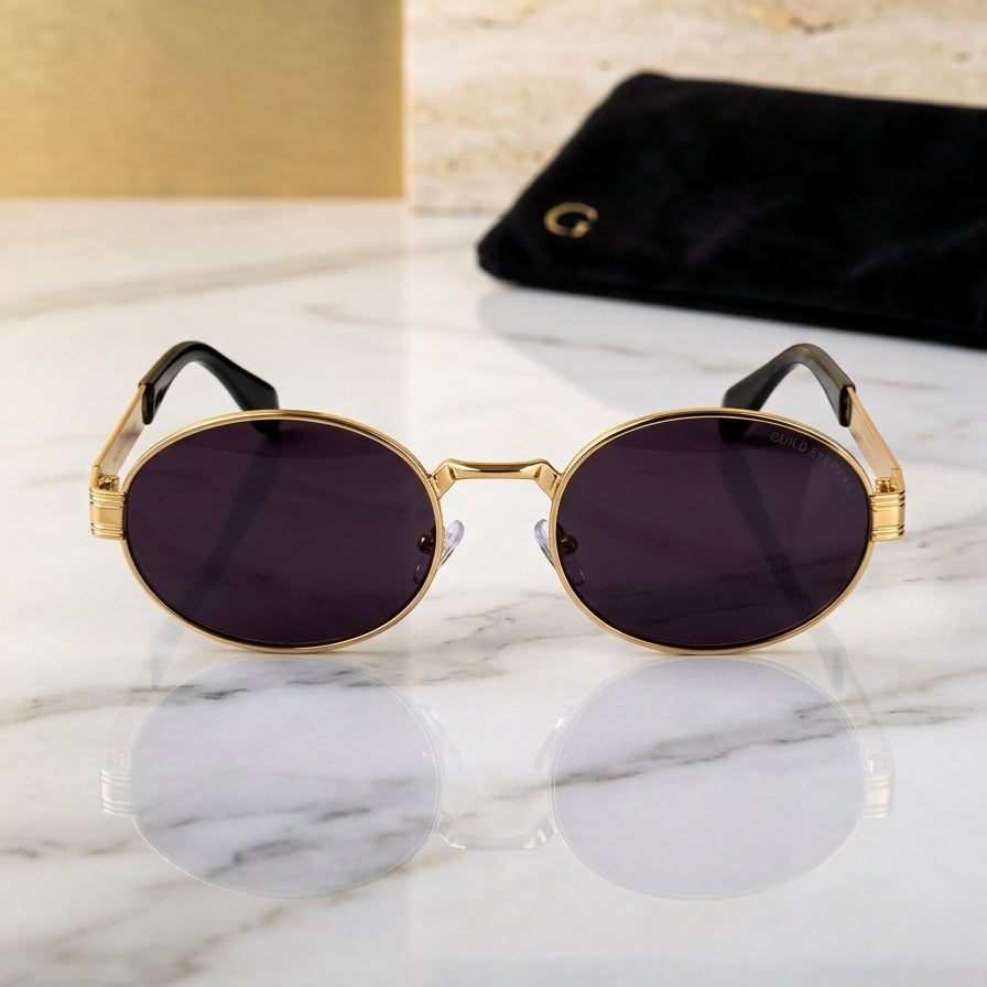 Oval Gold Frame Sunglasses