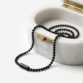 Black Beaded Pendant Necklace